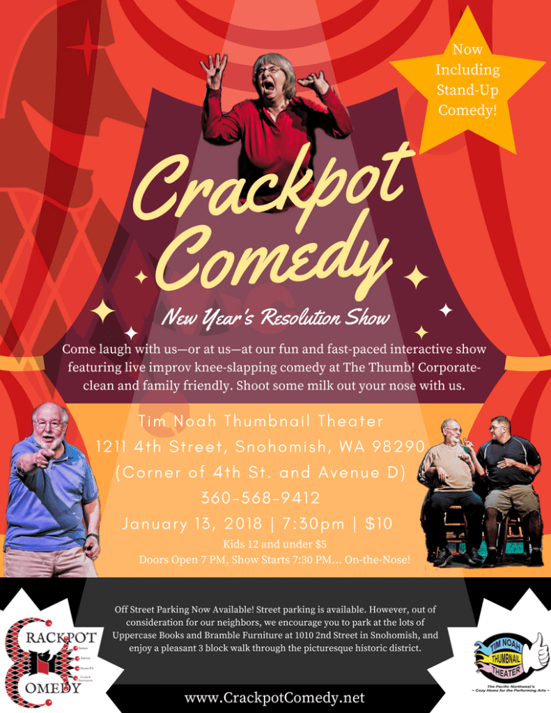 Crackpot Comedy January New Year's Resolution Show